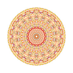 Poster - Colorful circular round flower ornament mandala - abstract ornate ornamental geometrical vector graphic