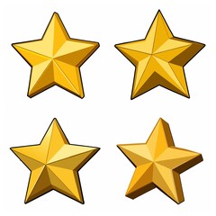 Wall Mural - set of golden stars