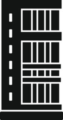 Poster - simple icon of a modern building facade showing balconies and windows