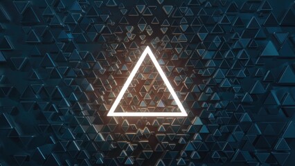 Fototapete - Vertical Abstract Black Triangle Background  3D Rendering Illustration
