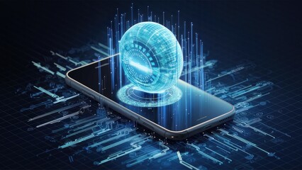Aufkleber - 2D Rendering of Mobile Phone with Data Visualization