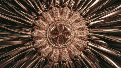 Poster - Abstract shiny background with 3D fractal rendering Not AIgenerated illustration