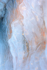 Wall Mural - inside the ice cave - ice cave winter frozen nature background landscape - lake baikal, siberia, eas