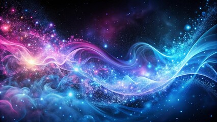 Wall Mural - Cosmic Symphony: A Dance of Blue and Purple Smoke  AI Generated