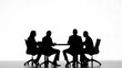 © Thunder - Silhouette of business people sitting at the table in meeting room,