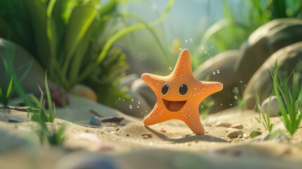 cute adorable 3d cartoon starfish