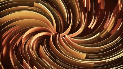 Poster - Abstract golden curved background 3D rendering and illustration