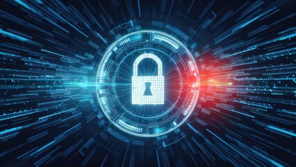 Aufkleber - Digital business technology concept virtual display depicting data breach 3D rendering