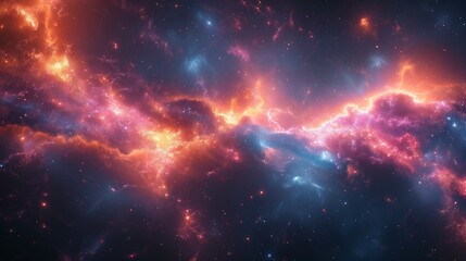 Colorful space galaxy cloud nebula. Stary night cosmos. Universe science astronomy. ai, energy