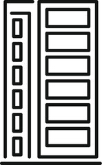 Poster - simple black and white line drawing of a modern building facade
