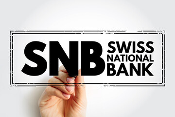Poster - snb - swiss national bank acronym, business concept stamp