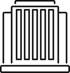 Poster - simple line icon of a modern building facade, perfect for representing urban architecture