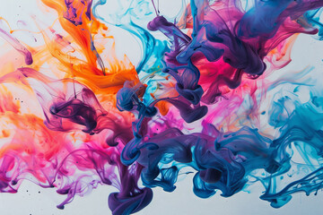 Wall Mural - The image is a colorful explosion of paint, with various shades of blue, red