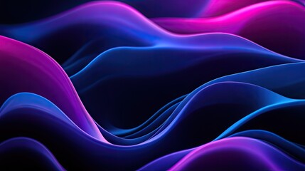 Aufkleber - Abstract blue and purple waves on a dark backdrop, perfect for contemporary and stylish designs.
