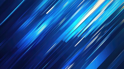 Poster - Abstract blue background with a futuristic geometric lines pattern and shiny gradient. Suitable for business covers and tech graphics.