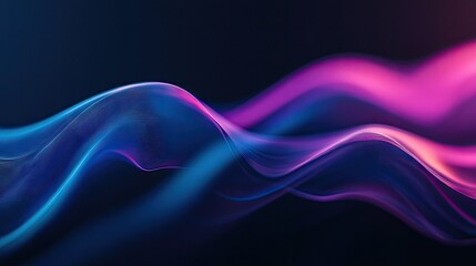 Poster - Abstract waves in blue and purple on a dark backdrop, perfect for contemporary and futuristic designs.