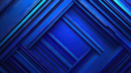 Poster - Blue abstract background with geometric lines pattern and shiny blue gradient. Futuristic technology design perfect for business and covers.