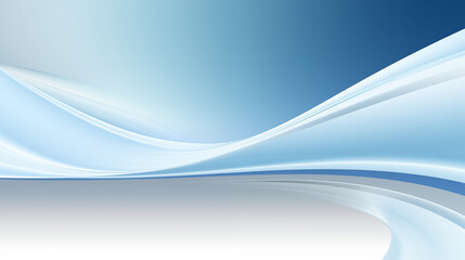 Fototapete - Abstract soft shiny white blue wavy line background graphic design. Elegant white blue modern architecture art. Blurred backdrop effect back