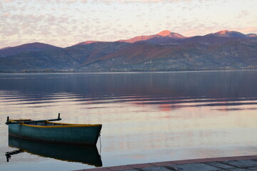 Sticker - canoe on lake