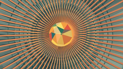 Poster - Radial Lines on White Background for Creative Designs