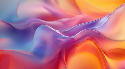 Poster - Minimalist wavy fluid abstract design with elegant curves and subtle gradients, ideal for contemporary and clean visuals.