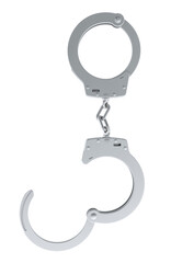 Poster - Opened Handcuffs, 3D rendering isolated on transparent background