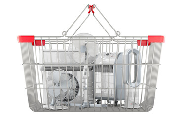 Poster - shopping of cooling system and climate control equipment. air conditioner, portable air conditioner 