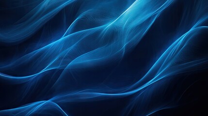 Poster - Radiant wave lines on a dark blue backdrop, ideal for creating stylish and futuristic abstract visuals.