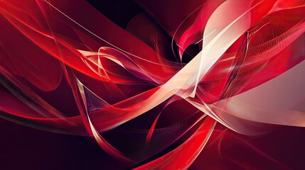 Poster - Red abstract background with dynamic lines and shapes, perfect for designing memorable gift cards, covers, and posters.