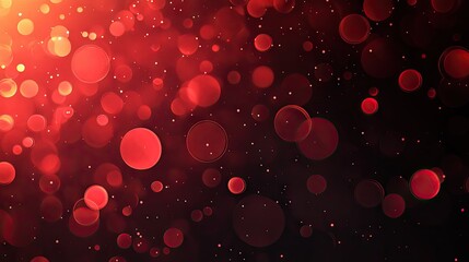 Aufkleber - Red and black gradient background with geometric patterns of light circles and bubbles, ideal for abstract 3D designs and stylish wallpapers.