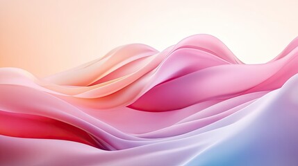 Poster - Soft and minimal wavy fluid abstract design with flowing gradients, perfect for creating sleek and modern backgrounds.