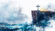 © Hoody Baba - Christian cross on a rock cliff by the sea faith hope love God Jesus Christ believe religion christianity spiritual