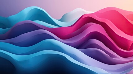 Poster - Vibrant 3D background with colorful layers and wave effects, offering a modern and clean minimalist design element for graphic projects.