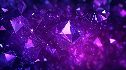 Poster - Vibrant violet geometric design featuring triangular cells and polygons, ideal for dynamic and contemporary digital illustrations. -