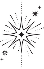 Wall Mural - line icons of stars. sparks and shiny abstract glitter symbol with light effect. minimal y2k magic t
