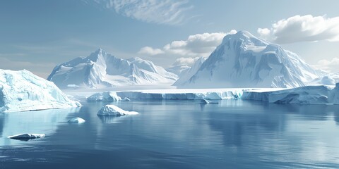 Wall Mural - a beautiful blue ocean with mountains in the background. the sky is clear and the sun is shining