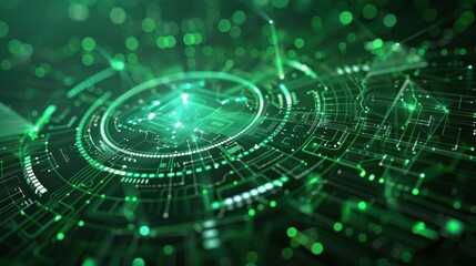 Abstract Green Digital Interface