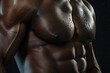 © Alina - Male model with abdominal muscles, muscular trainer