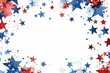 © SKIMP Art - A simple red, white, and blue border with stars on the edges of the page for writing or letters in celebration of the United States national holiday Generative AI