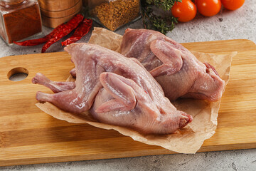 Wall Mural - Raw gurmet quail bird preparation