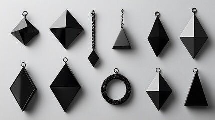 Detailed black geometric shapes for stylish jewelry