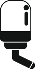 Poster - Simple icon of a soap dispenser fixed to a wall, dispensing liquid soap