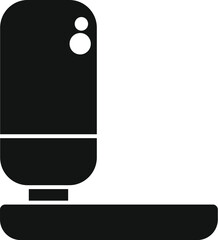 Poster - Black glyph icon for a smart speaker, listening for voice commands