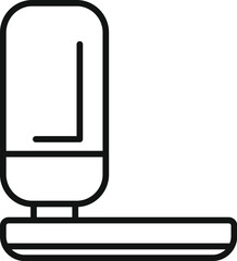 Poster - line icon of boiler heating water for shower or bath