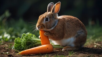 Wall Mural - rabbit and carrot