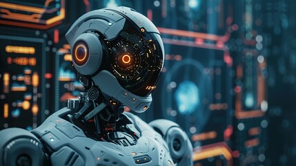 Poster - Futuristic Robot Portrait