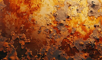 Wall Mural - Rust on metal surface: Vivid orange and brown textures