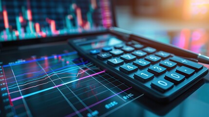 Poster - Calculator and Stock Market Charts