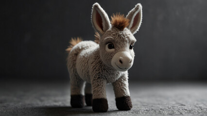 Wall Mural - cute little toy plush donkey