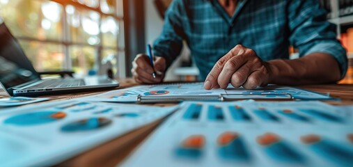 Poster - Businessman Analyzing Financial Reports
